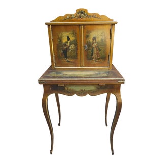 19th Century Vermis Martin Style Bonheur Du Jour Secretary Desk For Sale