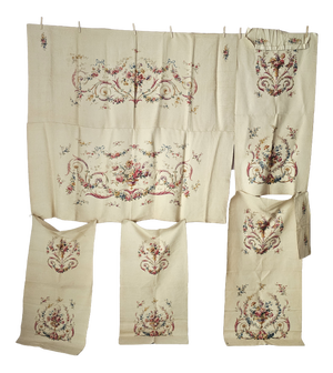 Antique Fabrics for Upholstering, 1890s, Set of 5