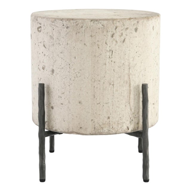 Tuscan Cream Round Side Table 17" For Sale