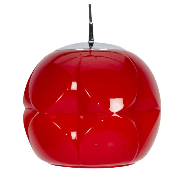 Red Pendant Lamp from Peill & Putzler For Sale