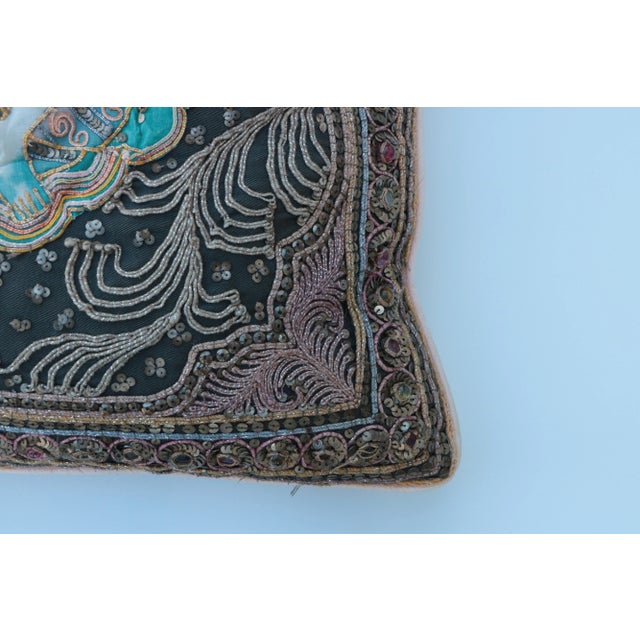 Burmese Dancer Kalaga Tapestry Pillow For Sale In Madison - Image 6 of 11