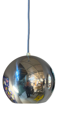 Chrome Topan Globe Lamp by Verner Panton