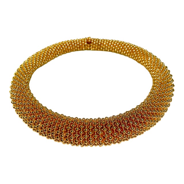 Vintage Ciner Gold Plated Caviar Collar Necklace For Sale