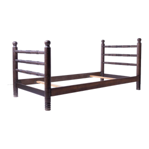 1940's French Carved Wood Bed Attributed to Charles Dudouyt