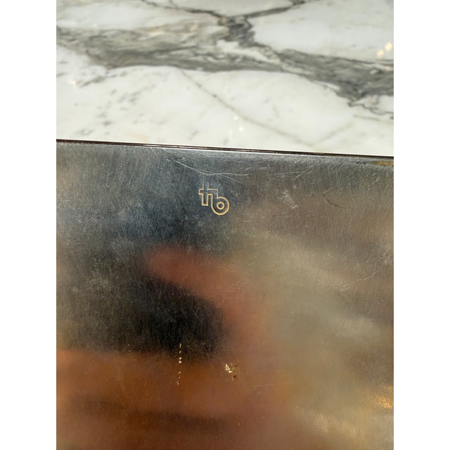 Wood Tommaso Barbi Vintage Burl Wood & Brushed Metal Box For Sale - Image 7 of 10