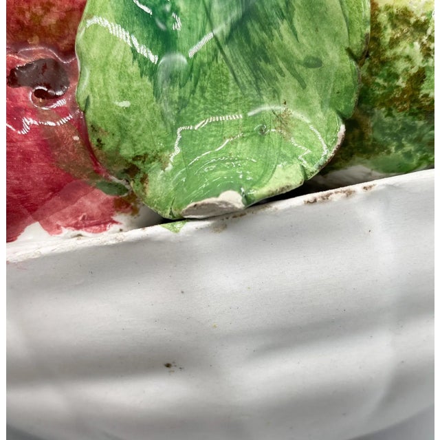 Late 20th C. Italian Fruit Bowl – Hand-Painted – Rustic Kitchen / Mediterranean For Sale - Image 10 of 12