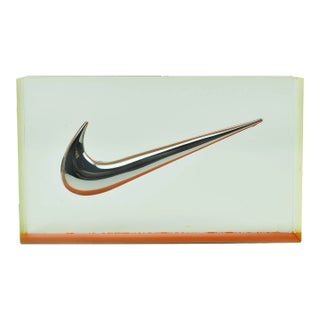 Mid 20th Century Tick Check Mark Sign Acrylic/Lucite Paperweight For Sale