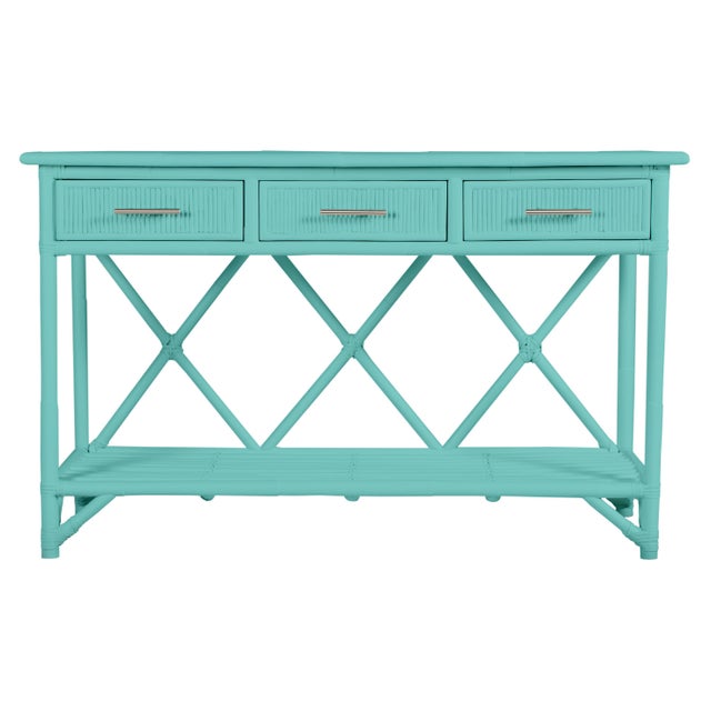 Versatile and highly functional, this classically designed sideboard features a Pencil Rattan top, sides and drawer...