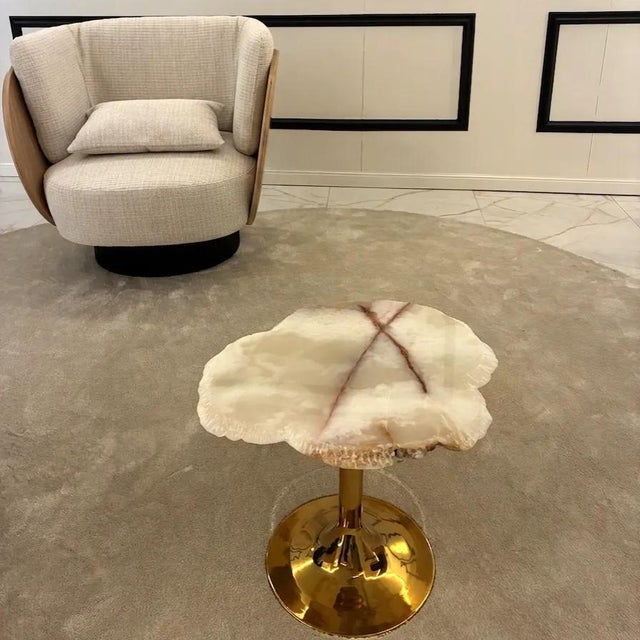 White Onyx Nesting Tables by Forzini, Set of 2 For Sale - Image 4 of 13