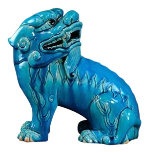 Early 19th Century Chinese Porcelain Turquoise Glaze Lion Mythical Figure