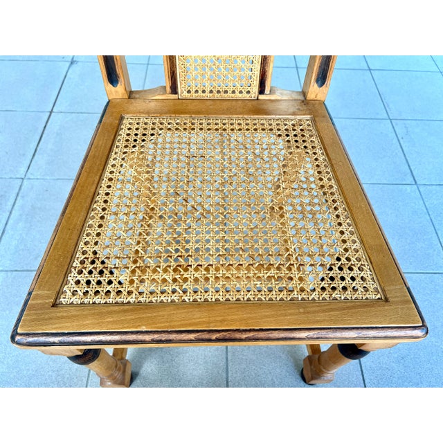 French Farmhouse Style Oak Cane Dining Chairs Set of 6 Chairish