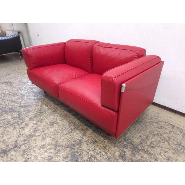 Animal Skin Red Twice Sofa Sofa from Poltrona Frau For Sale - Image 7 of 17