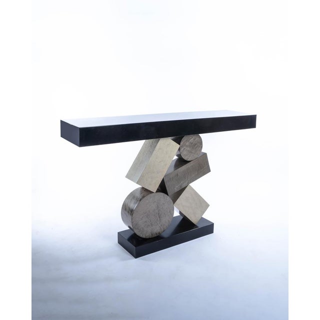 Contemporary Grey and Black Stack Console by Aymeric Lefort For Sale - Image 3 of 18