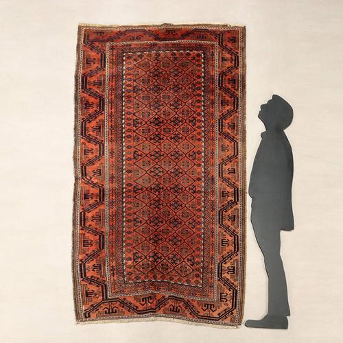 Baluchi wool rug, hand-made, fine knot. This piece is attributed to the mentioned designer/maker. It has no attribution...
