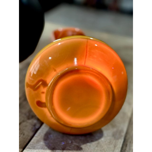 Orange Vintage Le Smith Bittersweet Smoothie Swung Vase - Mid Century Modern - 18"h For Sale - Image 8 of 10