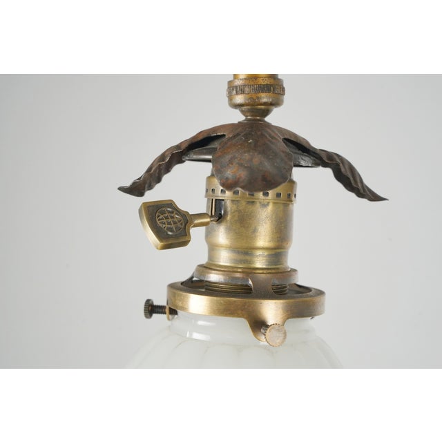 Mid 20th Century Restored Victorian Brass Plated Bridge Floor Lamp For Sale - Image 11 of 12