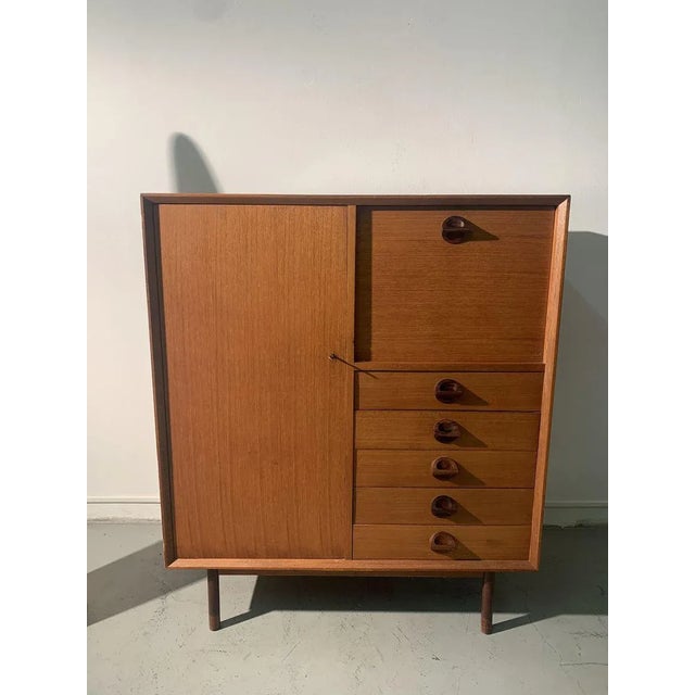 Wood Vintage Teak Highboard, 1960s For Sale - Image 7 of 8