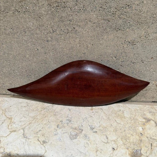 Mid-Century Modern Vintage Haitian Mahogany Sculptural Tray, Organic Leaf Design, 1970s For Sale - Image 3 of 7