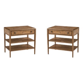 Pair of Oak Nightstands For Sale