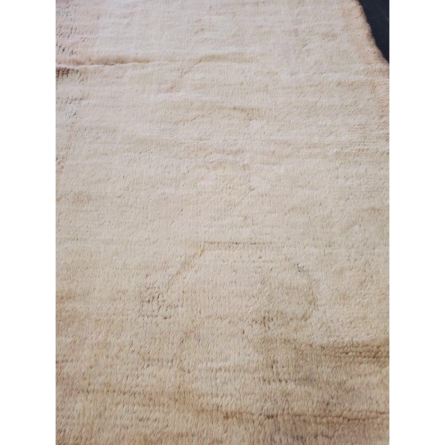 Antique Turkish Angora Oushak Carpet, Handmade Oriental Rug Shrimp, Pink, Ivory For Sale In New York - Image 6 of 18