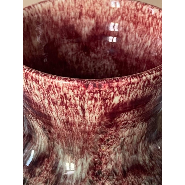 Green 1960s Large Accolay Green & Oxblood Flambe Ceramic Vase, French MCM Studio Pottery For Sale - Image 8 of 8