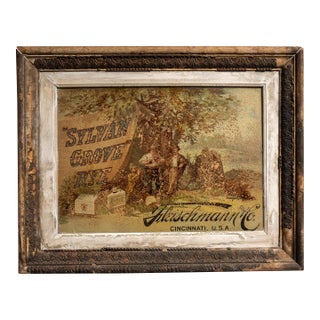 Late 19th Century Reverse-Painted Sylvan Grove Rye Framed Advertising Sign For Sale