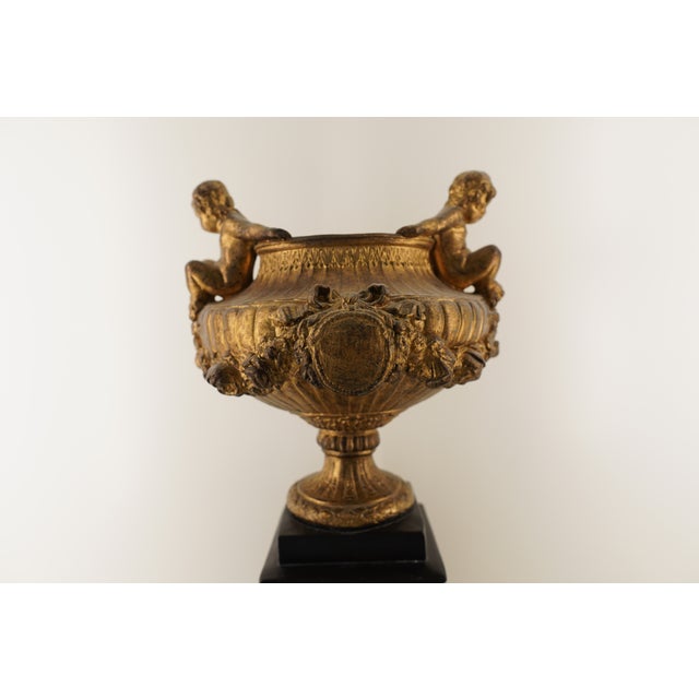 1990s Neoclassical Gilt Ornate Urn For Sale - Image 14 of 18