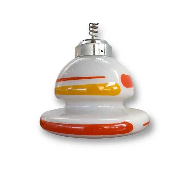 Vintage Ceiling Light in Colored Glass and Steel, Italy, 1960s For Sale - Image 11 of 11