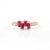 Baguette Cut Ruby Diamond Proposal Ring in 14k Solid Gold Size 7 For Sale - Image 4 of 15