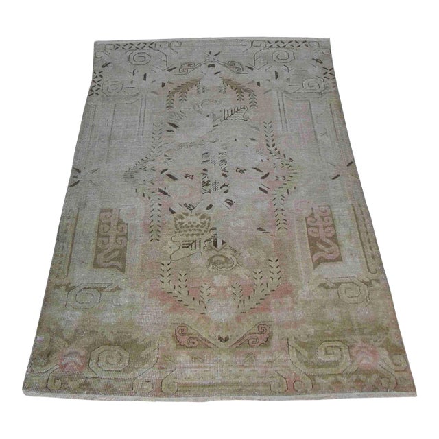 Antique 1920 Floral Samarakand Rug For Sale