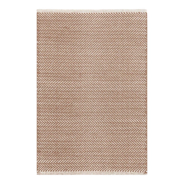 Dash & Albert by Annie Selke Herringbone Stone Woven Cotton Rug, 7' 6" x 9' 6" For Sale