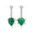 Contemporary Carved Zambian Emerald Leaf and Diamond Platinum Drop Earrings - Fei Liu, Pair For Sale - Image 3 of 6