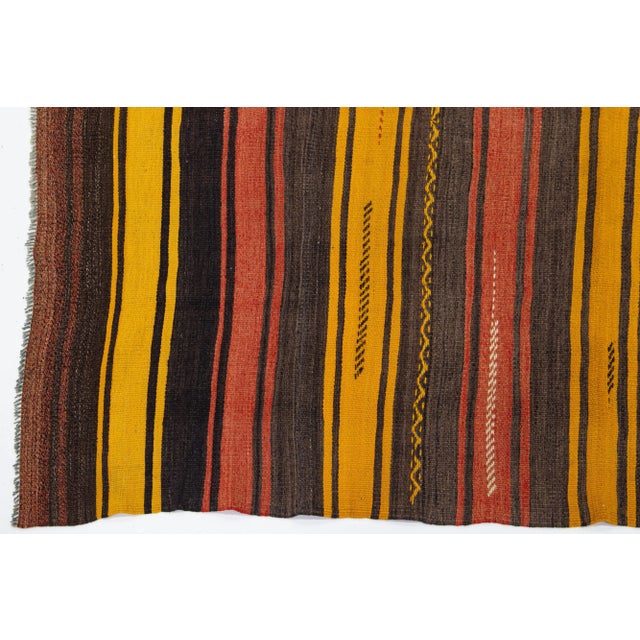 1960s Vintage Kilim Handmade Multicolor Geometric Wool Rug For Sale - Image 4 of 7