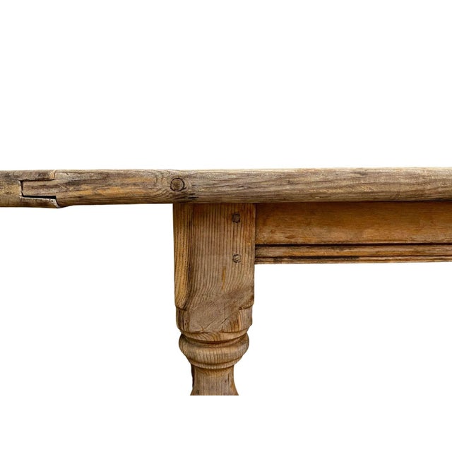Mid 20th Century French Weathered Oak Dining Table For Sale - Image 5 of 6