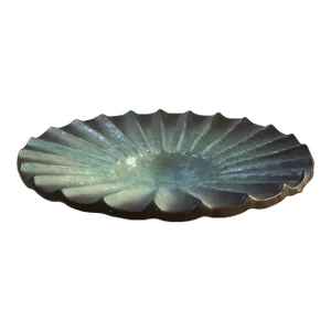 1930's Michael Andersen Art Deco Stoneware Fluted Green Bowl