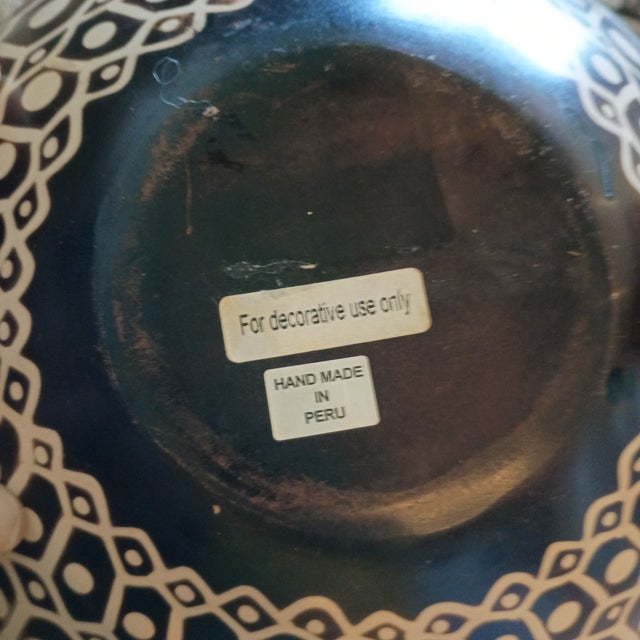 Large 12" Vintage Peruvian Chulucanas Art Pottery Statement VaseCircumference For Sale - Image 10 of 10
