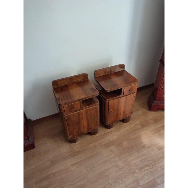 Art Deco Burl Bedside Tables, 1930, Set of 2 For Sale - Image 4 of 15