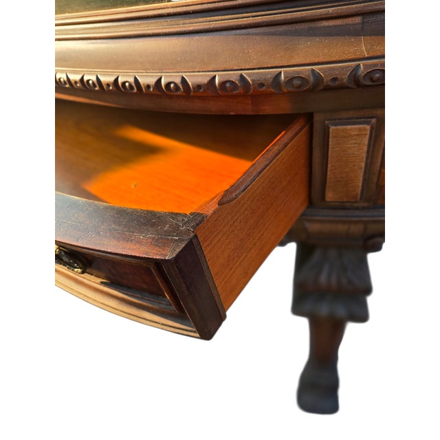 Antique Chinoiserie Curio Cabinet Hutch Vitrine Breakfront Vernis Martin Style For Sale - Image 17 of 18