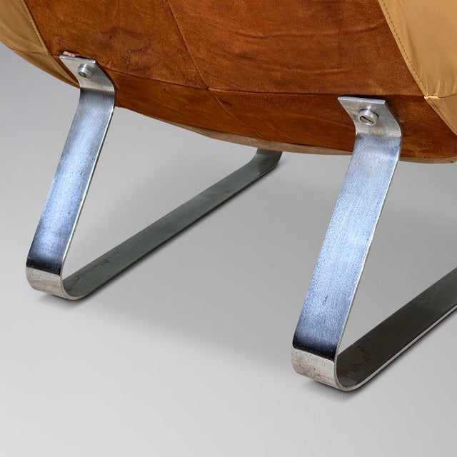 Vintage Percival Lafer Earth Chair Mp-163 Leather and Chrome Lounge Chair Ottoman For Sale - Image 12 of 17