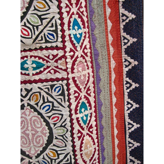 Indian Indian Patchwork Appliques Quilt or Tapestry For Sale - Image 3 of 13