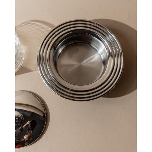 Vintage Glass and Stainless Steel Lidded Jar, 1970s For Sale - Image 6 of 11