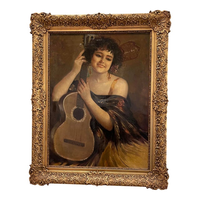 Antique Ernesto Fontana Original Oil Painting For Sale