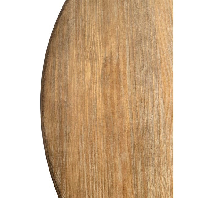 Brown Round Farmhouse Pedestal Dining Table For Sale - Image 8 of 8
