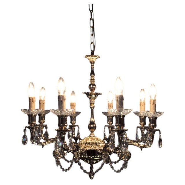 Palace 8 Lights Suspension Lamp in Gold Plate and Crystal by Aggiolight For Sale - Image 6 of 6