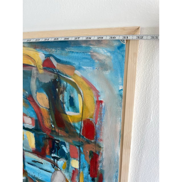 Blue Framed Abstract Acrylic on Canvas Panel by Francisco Peña For Sale - Image 8 of 9