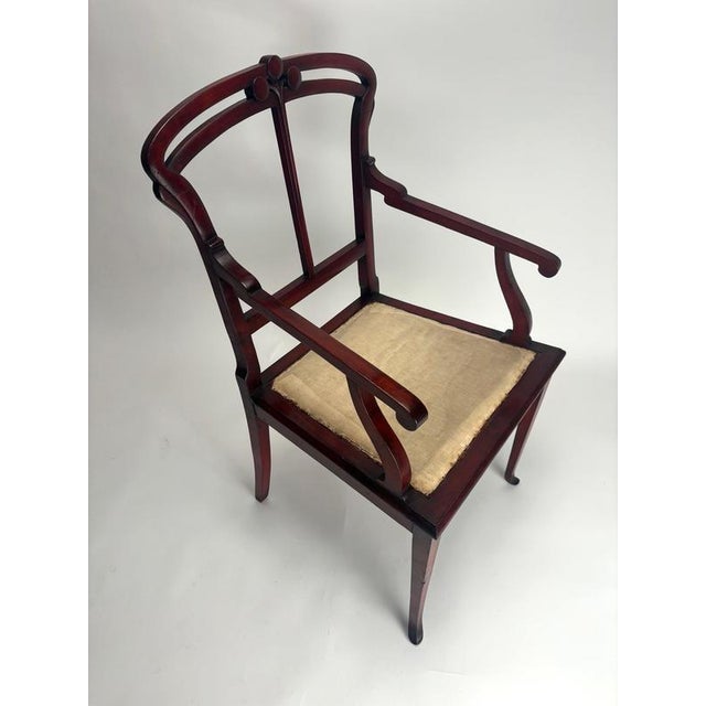 Wood Art Nouveau Wooden Armchairs by Carlo Zen, Italy, 1900, Set of 2 For Sale - Image 7 of 16