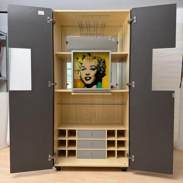 Limited-edition designer bar cabinet “andy warhol, gold marilyn monroe – 1962” by hb collection, germany, 1997. designed...