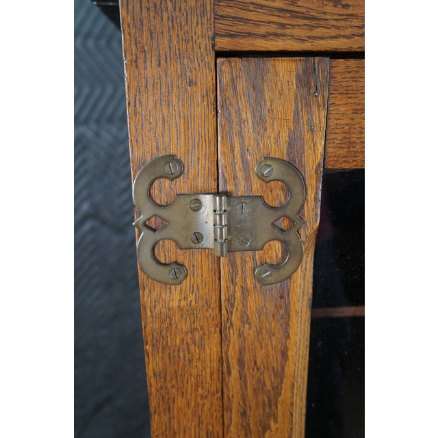 Antique Harvard Company Quartersawn Oak Dental Cabinet Curio Showcase Display For Sale - Image 6 of 14