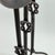 Hand Forged Iron Candelabra Set of 3 (82-102cm) Antique Copper Double Stem with Hercules Knot and Arched Base For Sale - Image 9 of 11