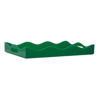 Spangle Scalloped Tray Green For Sale